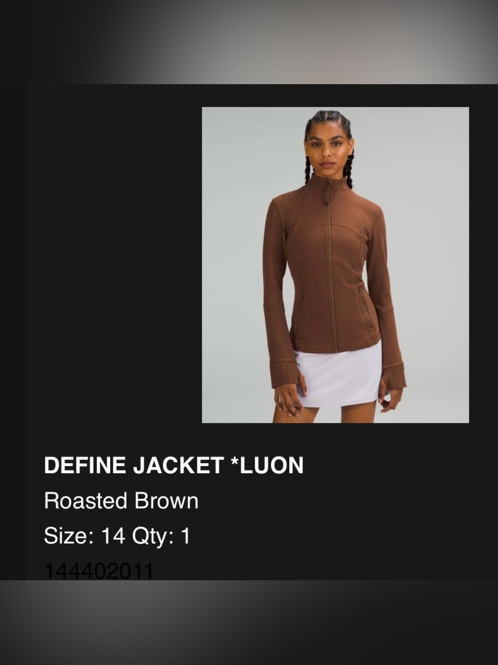 Lululemon Define Jacket Lion - Roasted Brown - Size 14